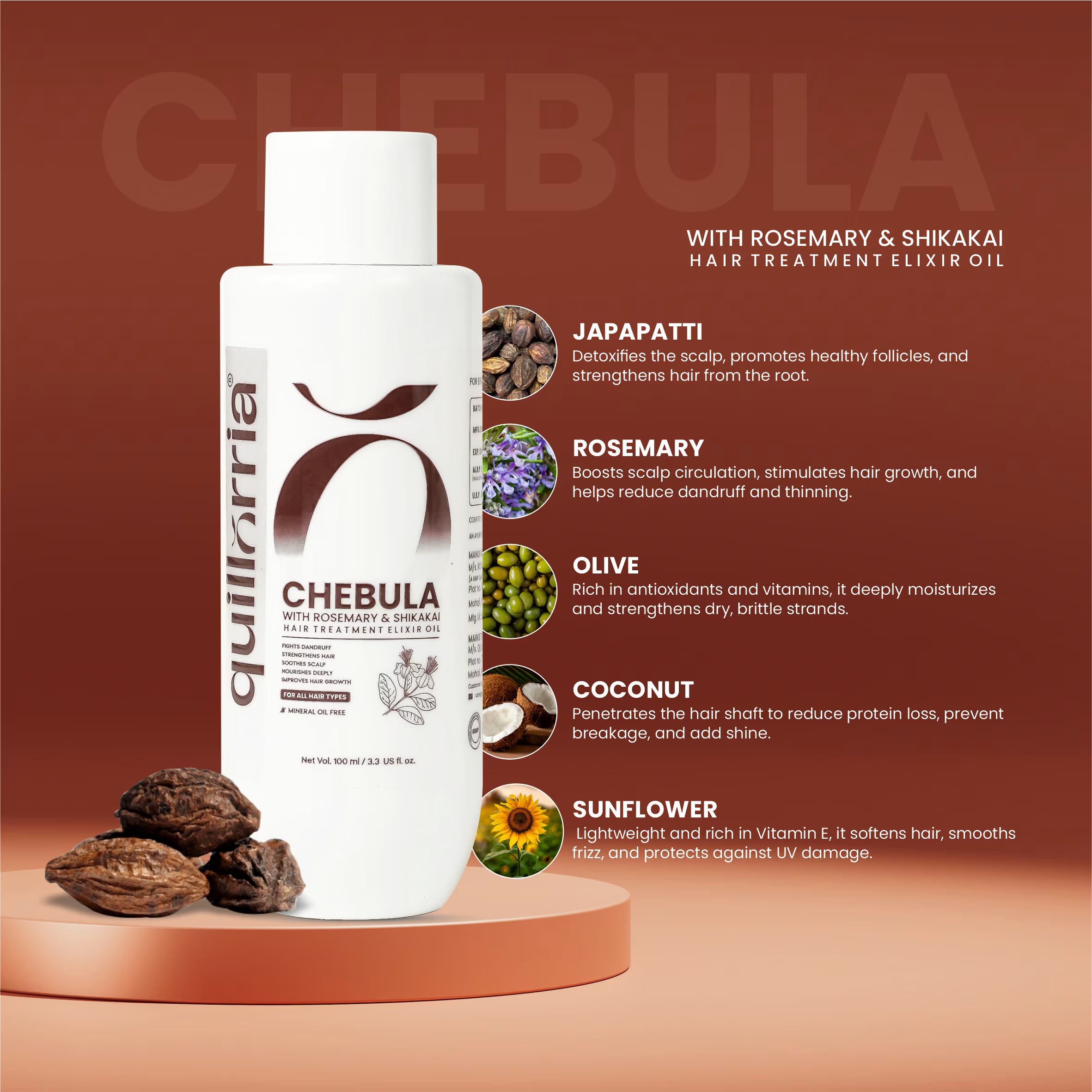 Chebula with Rosemary & Shikakai Hair Treatment Elixir Oil