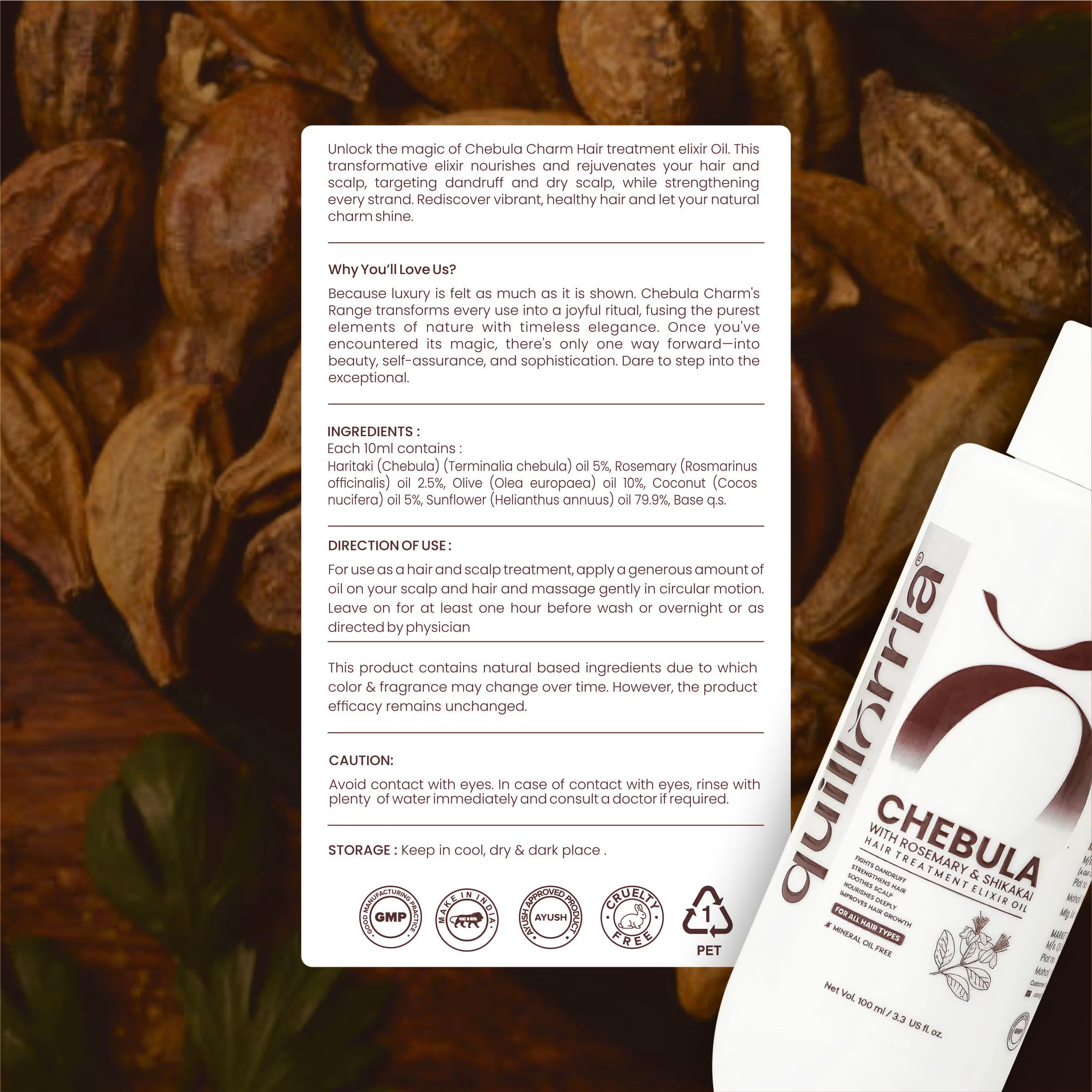 Chebula with Rosemary & Shikakai Hair Treatment Elixir Oil