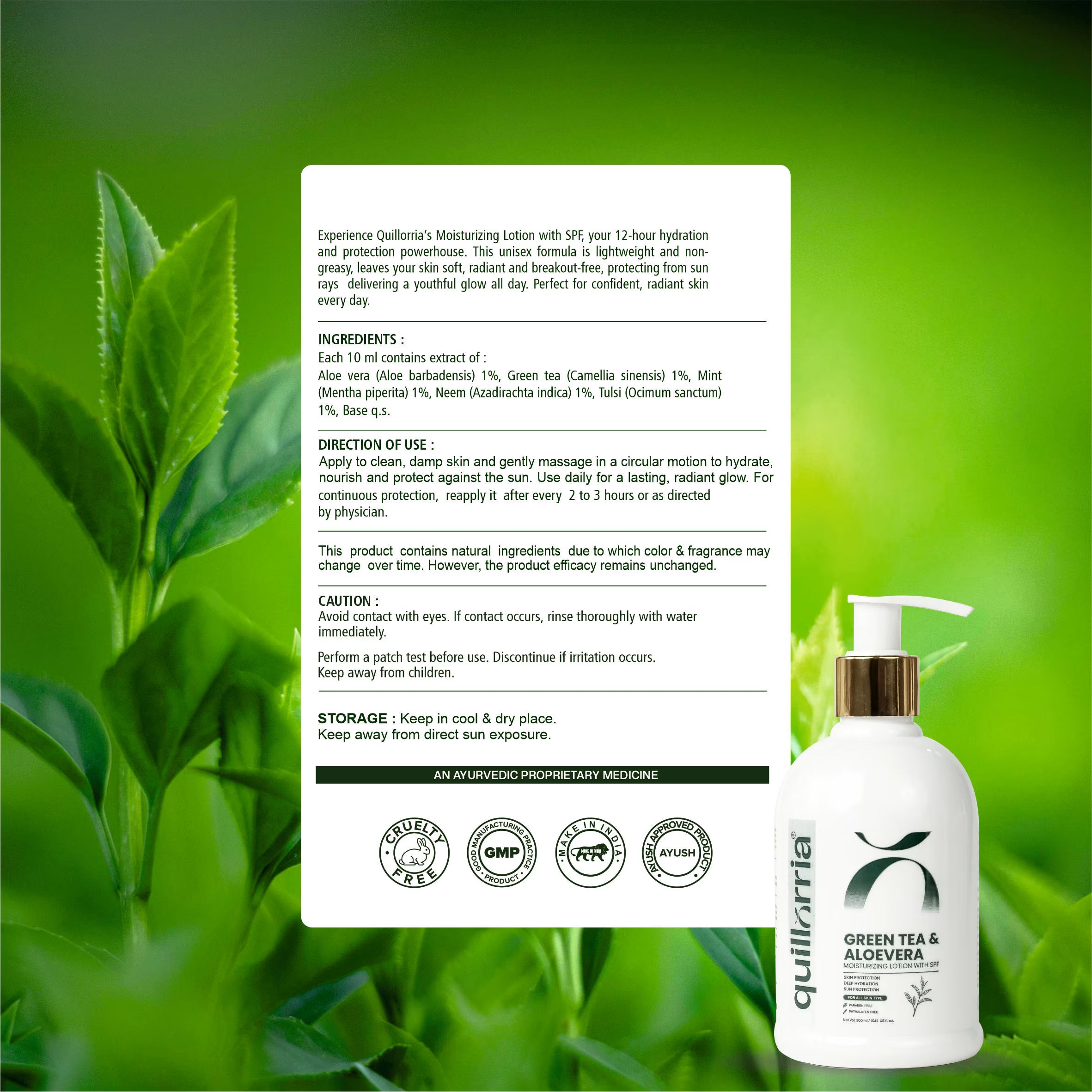 Green Tea & Aloe Vera Moisturizing Lotion with SPF