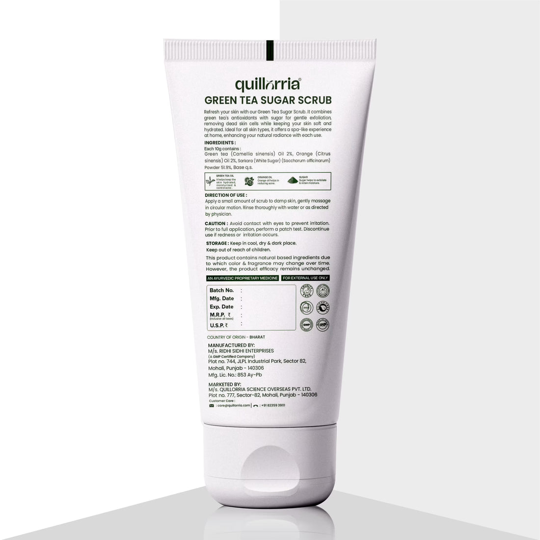 Green tea sugar scrub