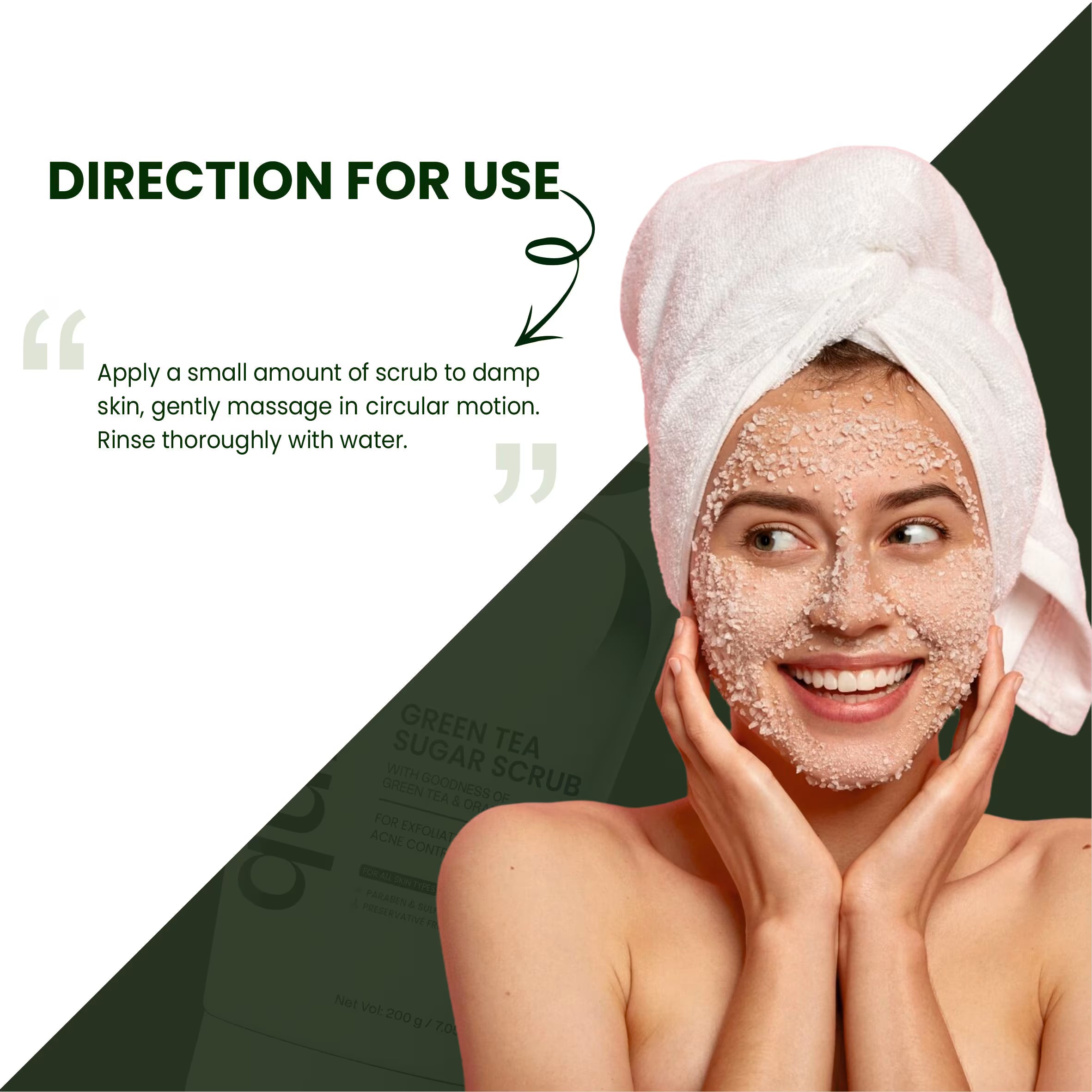 Green tea sugar scrub