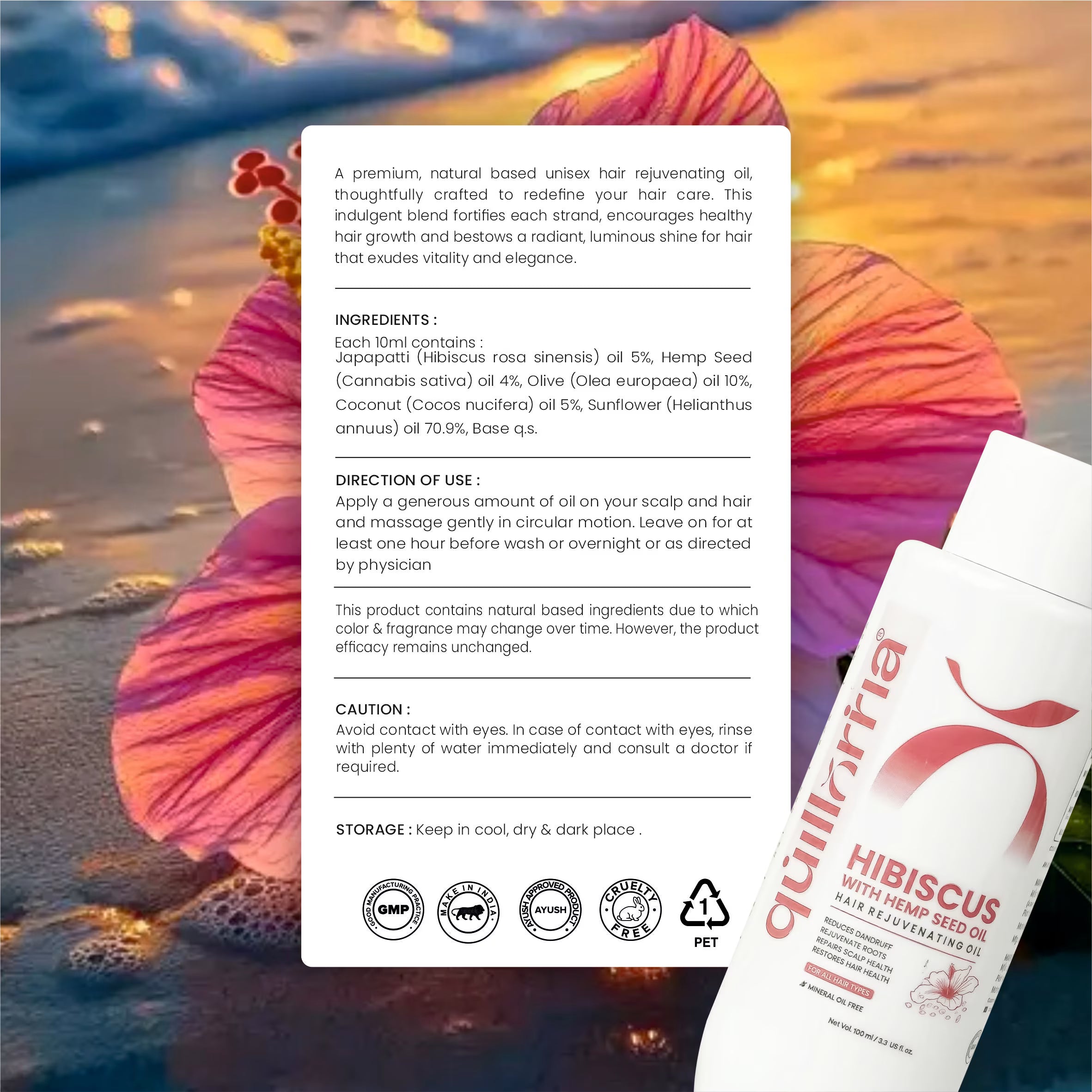 Hibiscus with Hemp Seed Oil Hair Rejuvenating Oil